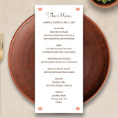 Desert Chic Sedona Wedding Menu Programm