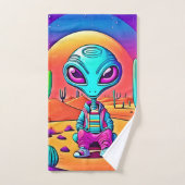 Desert Chillin Alien Art Badhandtuch Set (Handtuch)