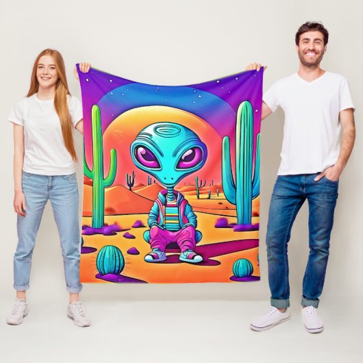 Desert Chillin Alien Art Fleecedecke (Beispiel)