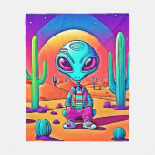 Desert Chillin Alien Art Fleecedecke (Vorderseite)