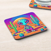 Desert Chillin Alien Art Getränkeuntersetzer (Linke Seite)