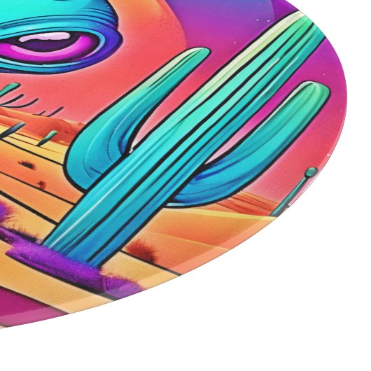 Desert Chillin Alien Art Schneidebrett (Ecke)