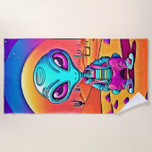 Desert Chillin Alien Art Strandtuch (Vorderseite)