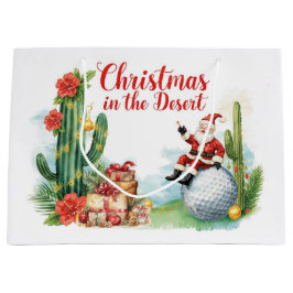 Desert Christmas with Cactus Santa Claus  Große Geschenktüte