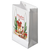 Desert Christmas with Cactus Santa Claus  Kleine Geschenktüte (Vorderseite Schrägansicht)