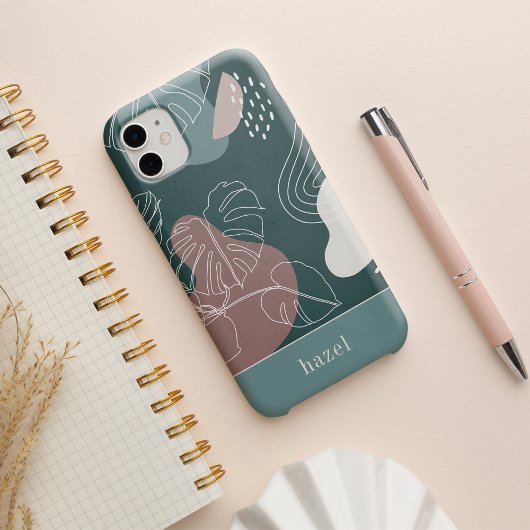 Desert Clay & Spruce Boho Tropical Monstera Leaf iPhone 16 Hülle