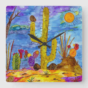 Desert Clock Quadratische Wanduhr