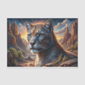 Desert Cougar Majestic Wilderness Decoupage Seidenpapier (Vorderseite)