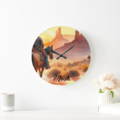 Desert Cowboy Große Wanduhr (Zuhause)