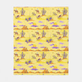 Desert Cowboy Horse Mesa Cactus Vulture Rustic Fleecedecke (Vorderseite)