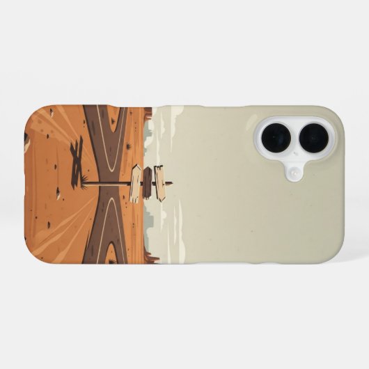Desert Crossroads iPhone 16 Hülle (Rückseite (Horizontal))