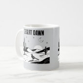 Desert Dawn Black and White Roadrunner Sketch Art Kaffeetasse (Vorderseite Links)