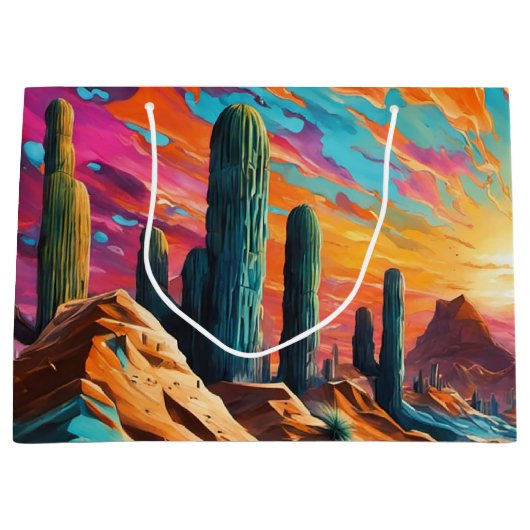 Desert Dawn Große Geschenktüte (Vorderseite)
