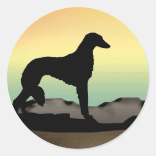 Desert Dog Saluki Runder Aufkleber