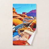 Desert Dragon Lizard Design Badhandtuch Set (Handtuch)