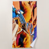 Desert Dragon Lizard Design Strandtuch (Vorderseite)