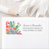 Desert Dream Cactus Bouquet Wedding Rücksendeadres (Insitu)