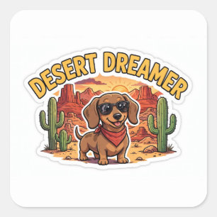 Desert Dreamer Aufkleber — Dachshund Sonnenbrille