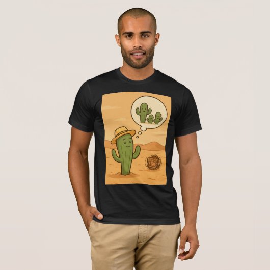 Desert Dreamer – The Hopeful Cactus Family Vision T-Shirt (Vorne ganz)