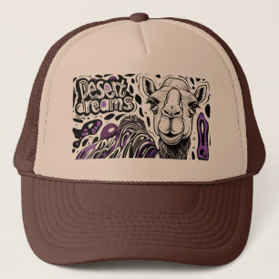 Desert Dreams Camel Trucker Hat - Künstlerische Wü Truckerkappe