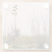 Desert Dreams New Mexico Agave & Ocotillo Glasuntersetzer (Rückseite)