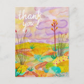 Desert Dreams Watercolor New Mexico Vielen Dank! Postkarte (Vorderseite)