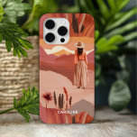 Desert Dunes Modern Boho Collage Personalisiert Case-Mate iPhone Hülle<br><div class="desc">Wüste Dunes Modern Boho Collage Personalisiert iPhone Case präsentiert eine moderne Wüstenkollektion einer Dame, die bei Sonnenuntergang in die Wüste geht, mit Sanddünen, Wüstendünen und Ihrem personalisierten Namen in der modernen weißen Schrift Typografie. Personalisieren Sie diese, indem Sie den Text in dem dafür vorgesehenen Textfeld bearbeiten. Perfekt als Geschenke für...</div>