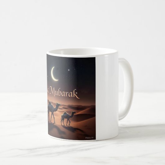 Desert Eid Mubarak Night Design Kaffeetasse (VorderseiteRechts)