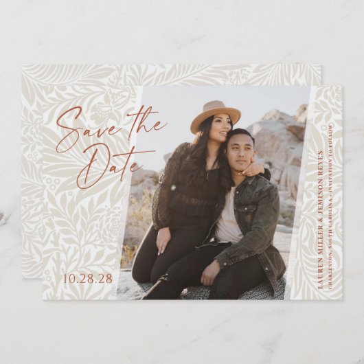 Desert Floral Save The Date (Vorne/Hinten)