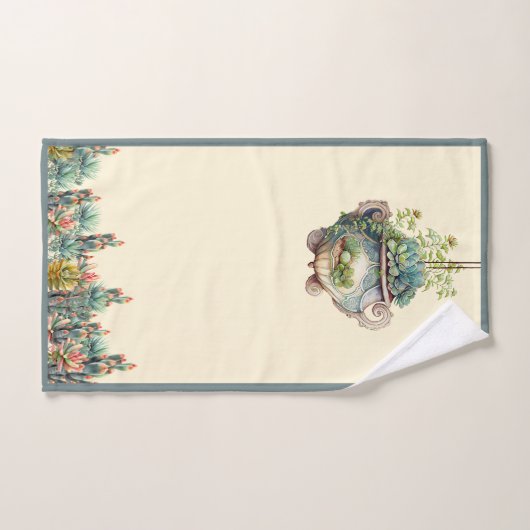 Desert Garden Succulents Cactus Agave Badtuch S Badhandtuch Set (Handtuch)