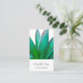 Desert Garden Sukkulent Elegantes Skript Visitenkarte (Stehend Vorderseite)