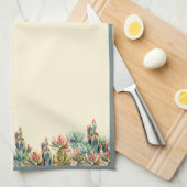 Desert Garden Sukkulents Cactus Agave Geschirrtuch (Viertel Falte)