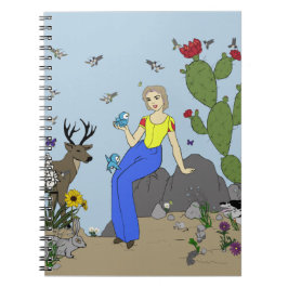 Desert Girl and Animals Notebook Notizblock