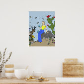 Desert Girl and Animals Poster (Küche)