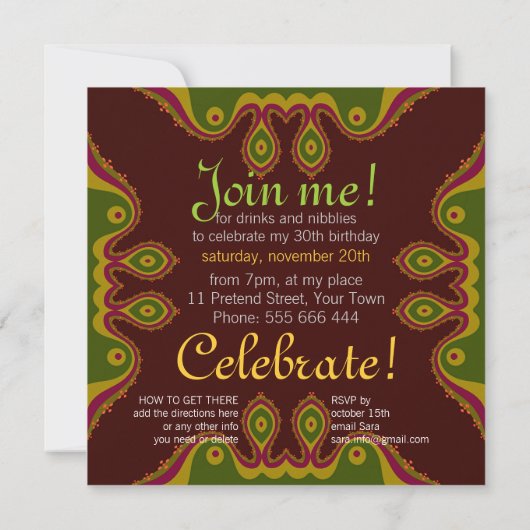 Desert Goddess Special Party Einladungen (Rückseite)