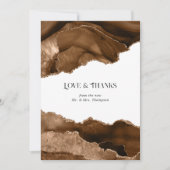 Desert Gold Agate Wedding Dankeskarte (Vorderseite)