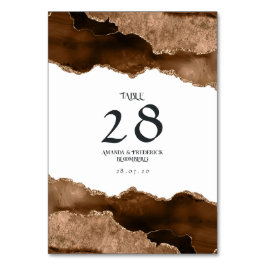 Desert Gold Agate Wedding Tischnummer