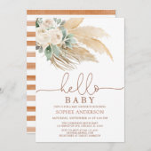 Desert Greenery Boho Pampas Grass Baby Dusche Einladung (Vorne/Hinten)