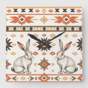 Desert Hares Quadratische Wanduhr