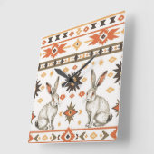 Desert Hares Quadratische Wanduhr (Winkel)