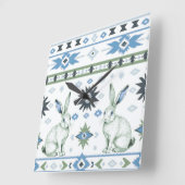 Desert Hares Quadratische Wanduhr (Winkel)