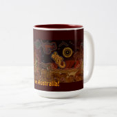 "Desert Heat" australische Aborigine-Tasse Zweifarbige Tasse (VorderseiteRechts)