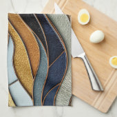 Desert Hills Sand Gold Mosaic Fine Art Geschirrtuch (Viertel Falte)