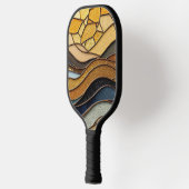 Desert Hills Sand Gold Mosaic Fine Art Pickleball Schläger (Links)