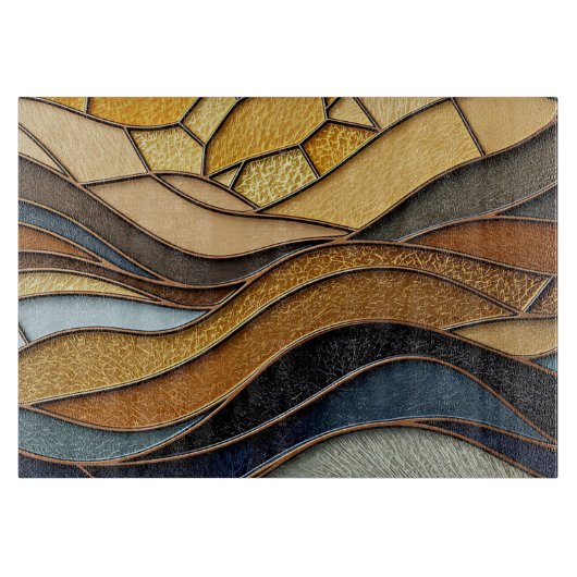 Desert Hills Sand Gold Mosaic Fine Art Schneidebrett (Vorderseite)