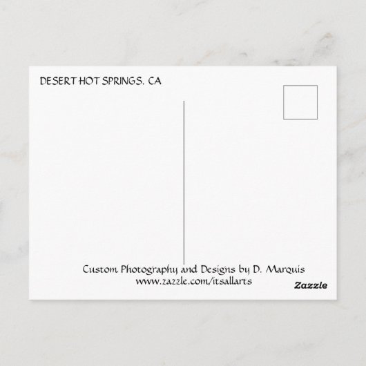 DESERT HOT SPRINGS #4 POSTCARD POSTKARTE (Rückseite)
