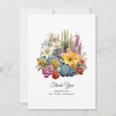 Desert Hues Floral Wedding Dankeskarte (Vorderseite)