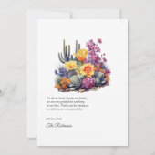 Desert Hues Floral Wedding Dankeskarte (Rückseite)