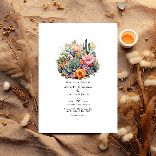 Desert Hues Floral Wedding Einladung