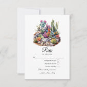 Desert Hues Floral Wedding RSVP Karte (Vorderseite)